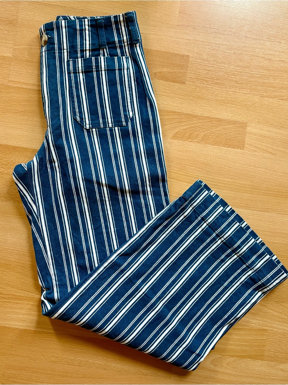 Anthropologie Maeve The Colette Striped Full-Length Wide Leg Trousers